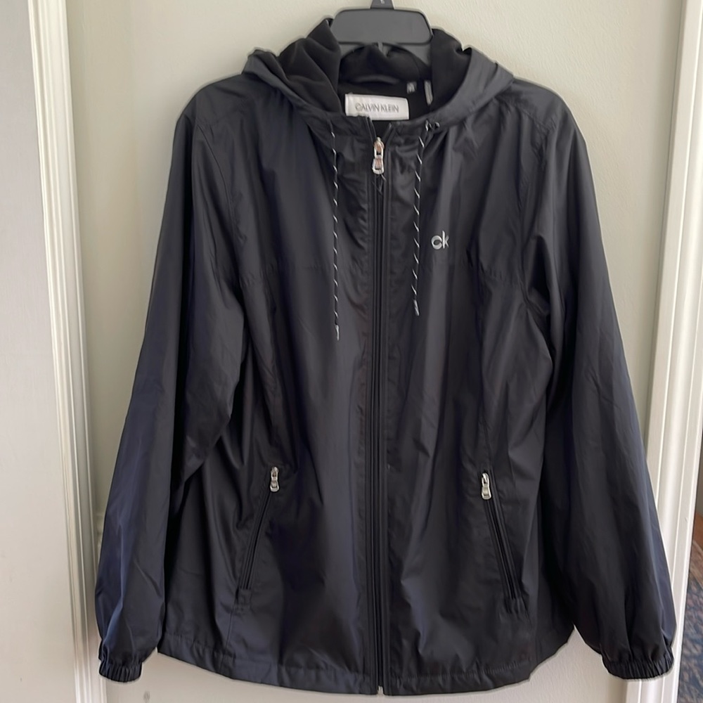 Calvin Klein Black Lined Nylon Jacket Size XL